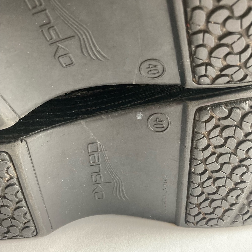 Dansko Professional Black Grey Leather Clogs size EUR 40, US 9.5 Comfy! EUC - Picture 9 of 10